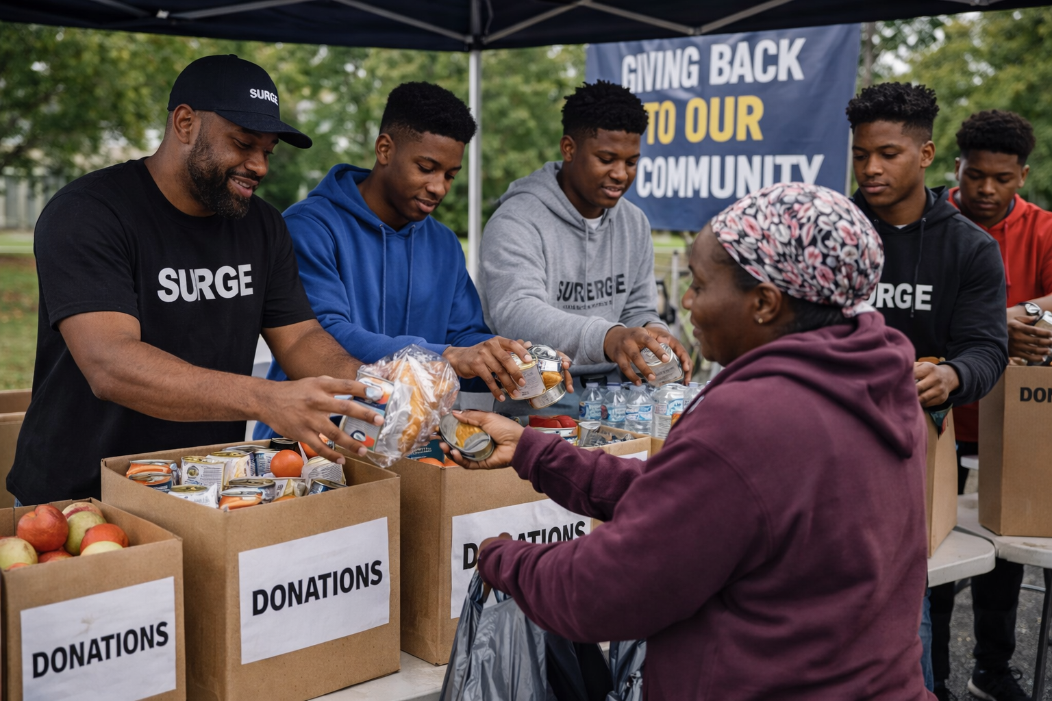 Surge Ministries community outreach and giving back event